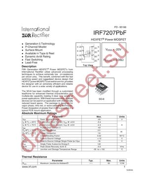 IRF7207PBF datasheet  